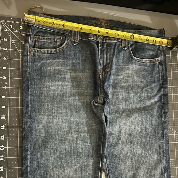 Vintage 7 For All Mankind Dark Blue Straight Jeans - Picture 5 of 11
